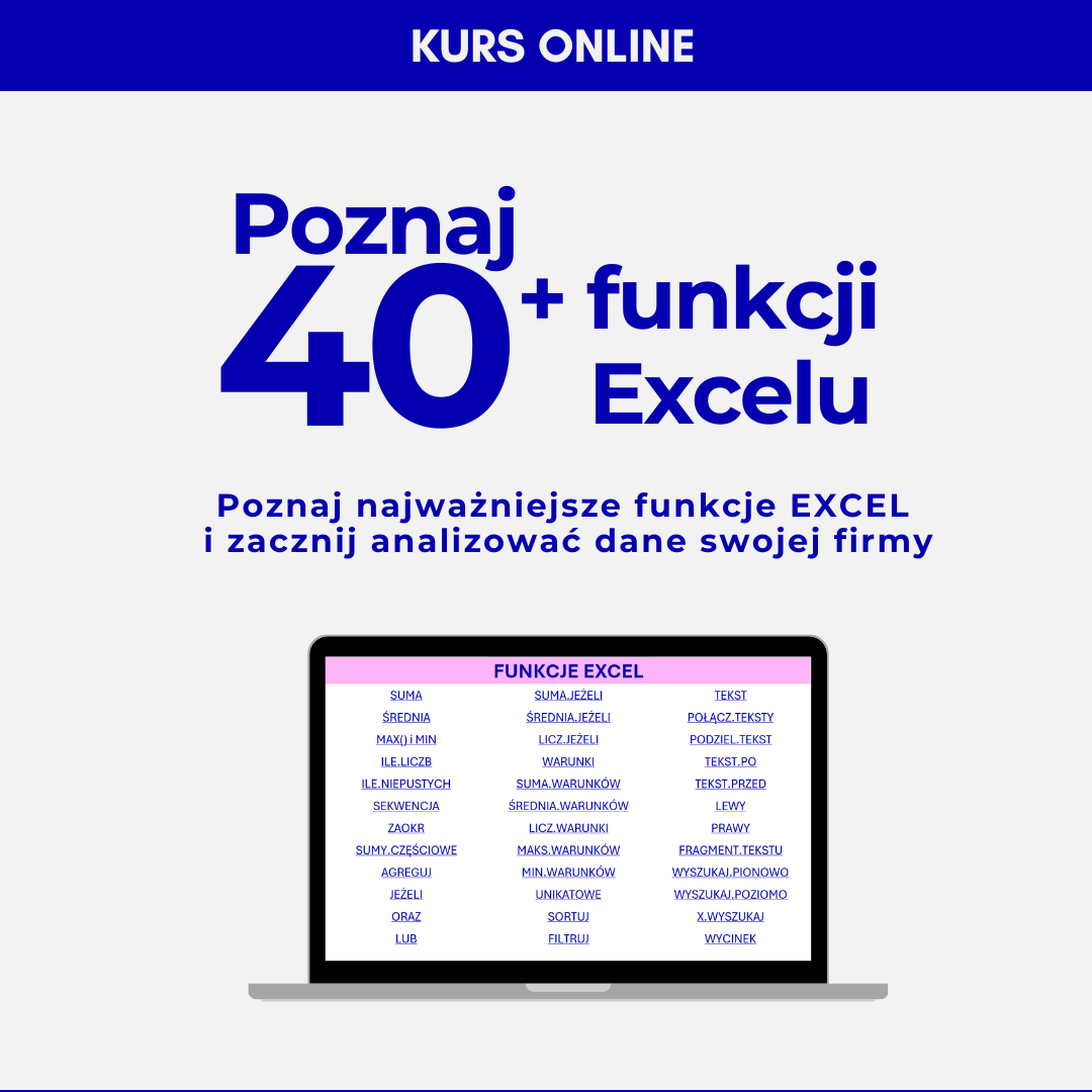 Poznaj 40+ funkcji EXCEL