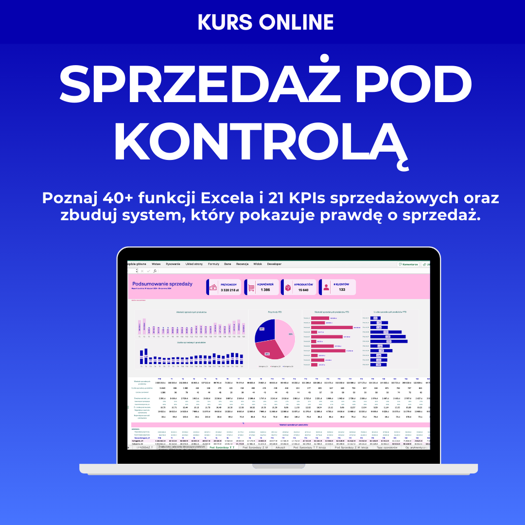SPRZEDAŻ POD KONTROLĄ w Excel